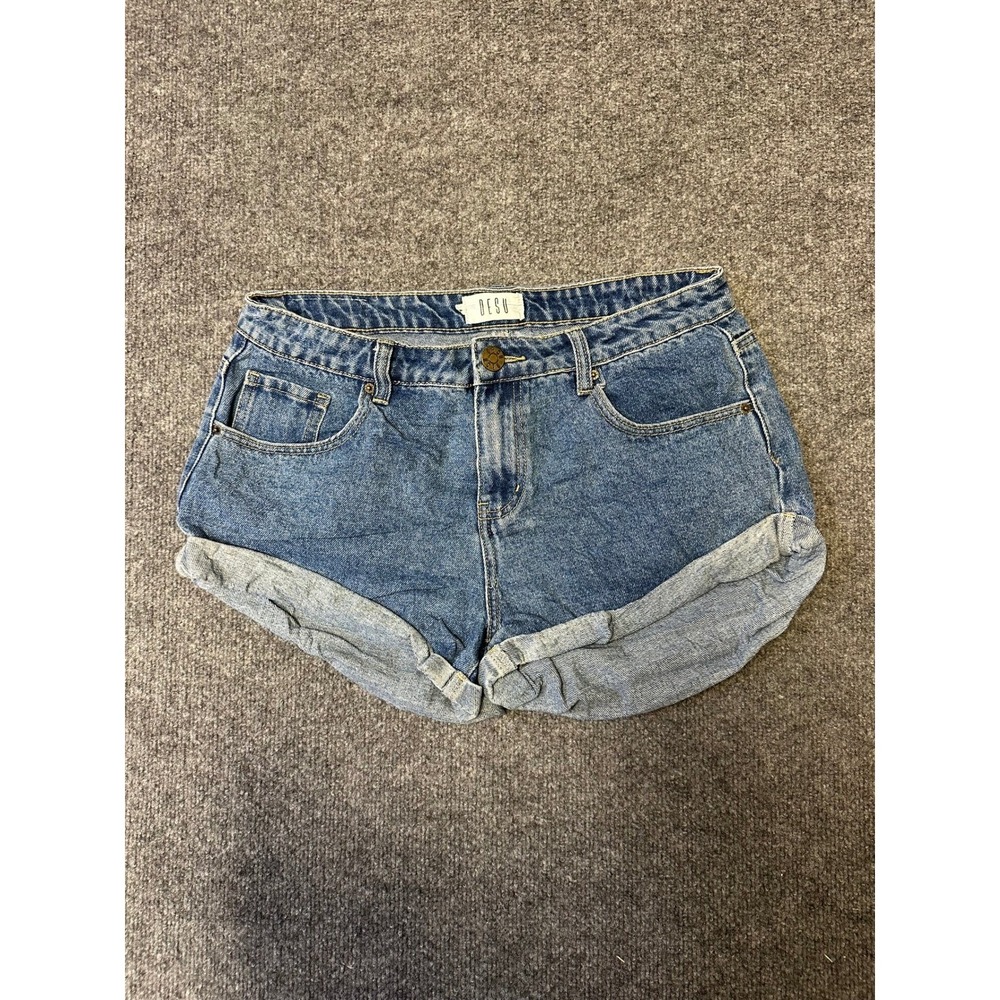 Desu Denim Shorts Womens Size 29 Blue Medium Wash Cuffed Casual 5-Pocket Mom